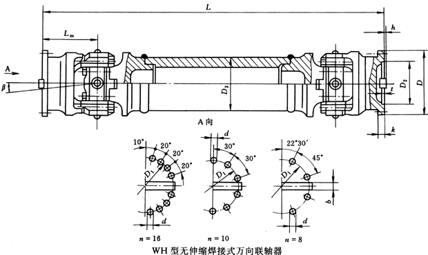 WH型無伸縮焊接式萬向聯(lián)軸器（JB/T3242-93）