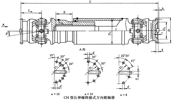 CH型長伸縮焊接式萬向聯(lián)軸器（JB/T3242-93）