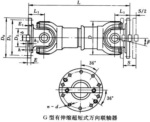 G型有伸縮超短式萬(wàn)向聯(lián)軸器（JB/T3241-91）