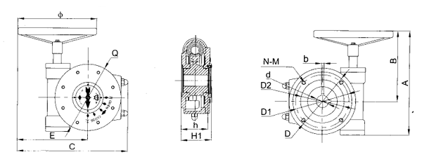 QDX3系列部分回轉(zhuǎn)型閥門手動裝置