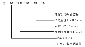 TDY75型油冷式電筒滾筒型號(hào)說(shuō)明