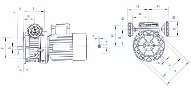 TXF行星錐盤無級變速器基本型尺寸