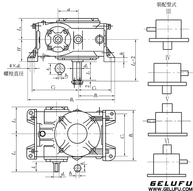 KW型錐面包絡(luò)圓柱蝸桿減速機(jī)（JB-T5559-91）