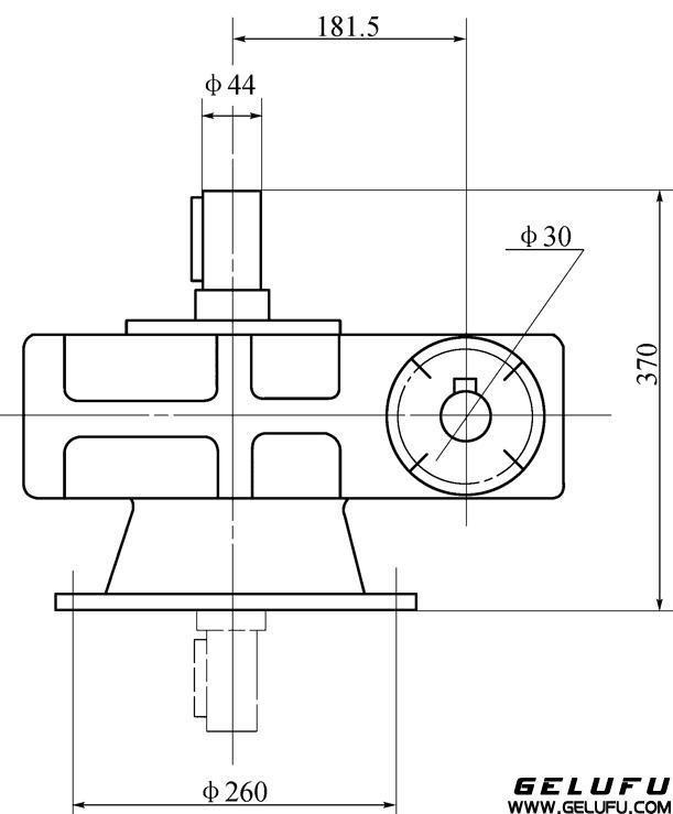 QT-181型塔機(jī)用蝸輪減速機(jī)外形及安裝尺寸