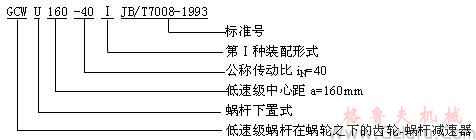 CCWU雙級(jí)蝸桿減速機(jī)及齒輪-蝸輪減速機(jī)型號(hào)與標(biāo)記（JB/T7008-1993）