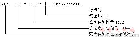 ZLY、ZLZ圓柱齒輪減速機(jī)型號(hào)、規(guī)格及其表示方法(JB/T8853-2001)