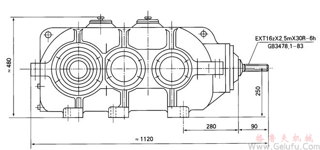 SPJ-800型礦用減速機外型結(jié)構(gòu)尺寸