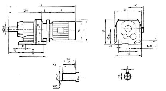 GR37系列斜齒輪減速電機(jī)安裝結(jié)構(gòu)尺寸